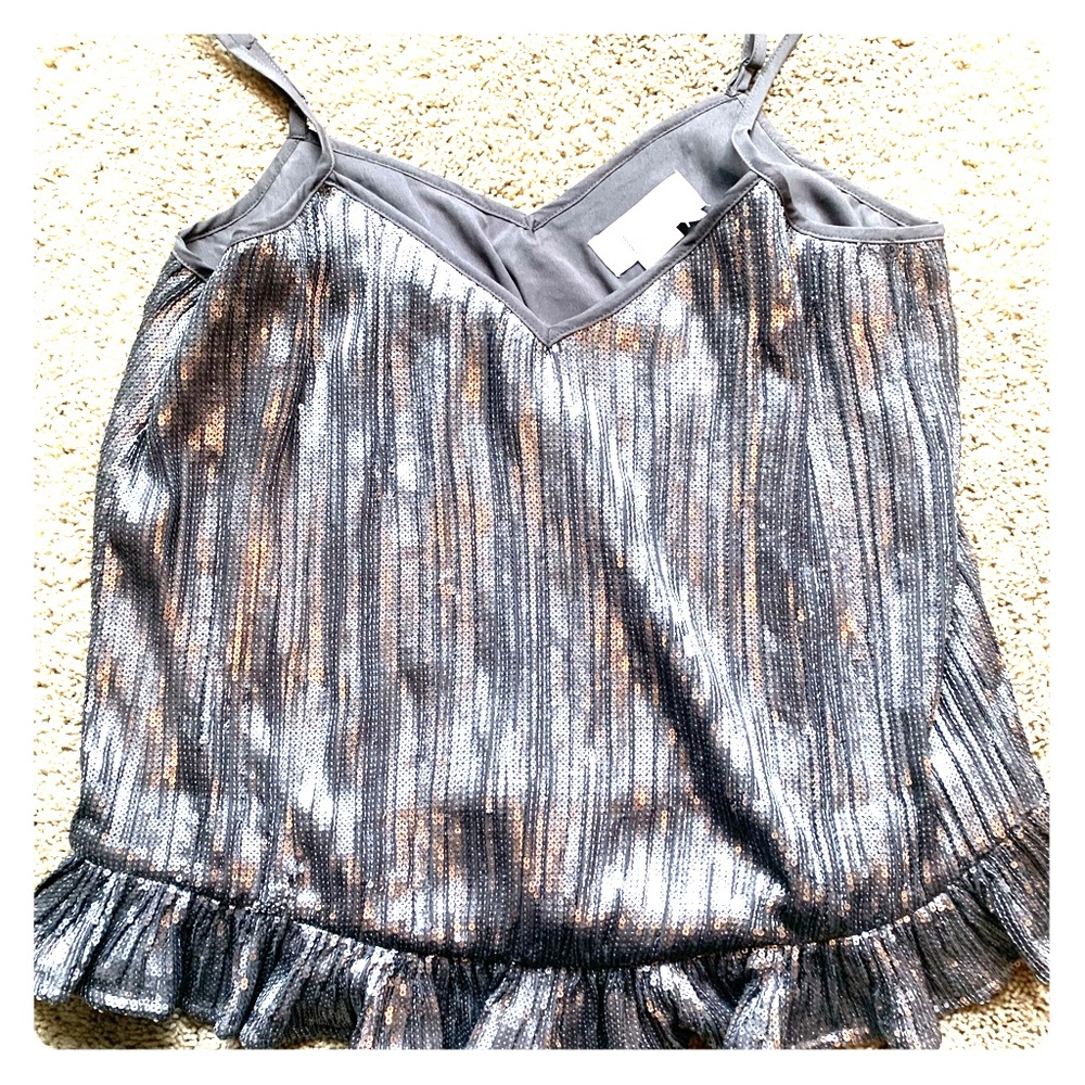 Metallic silver cami